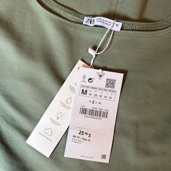 Zara Sage Green Midi Tank Dress - Picture 4 of 4